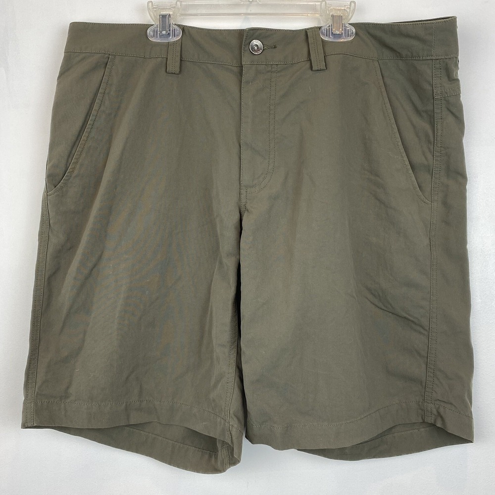 Marmot Shorts Mens 36 Nylon Khaki Olive Green Lightweight Gorpcore Zip Pocket